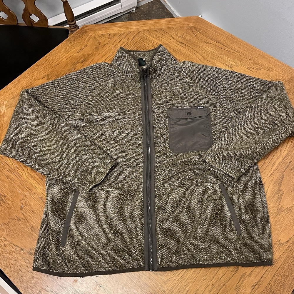 Woolrich Men's 2XL Olive Full Zip Sweater Jacket Fleece Knit‎ Outdoor XXL